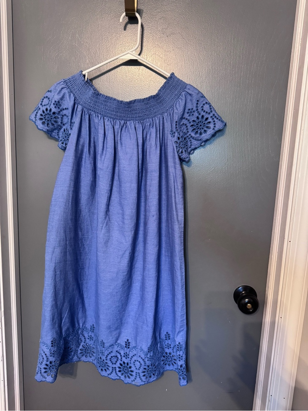 Old Navy Periwinkle Blue Off-Shoulder Eyelet Dress